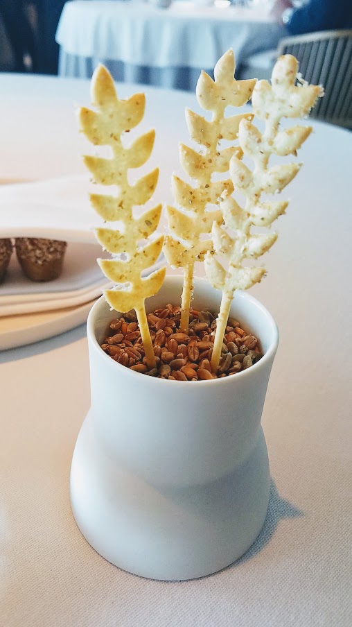 Crispy Grains, Bread with Old Grains, and Bread with Seeds at Geranium, a three Michelin star restaurant in Copenhagen