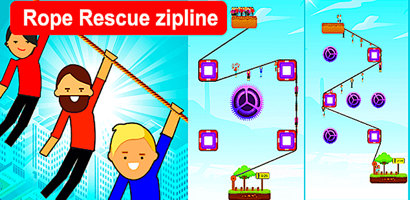 Puzzle Game - Rope Rescue Zipline