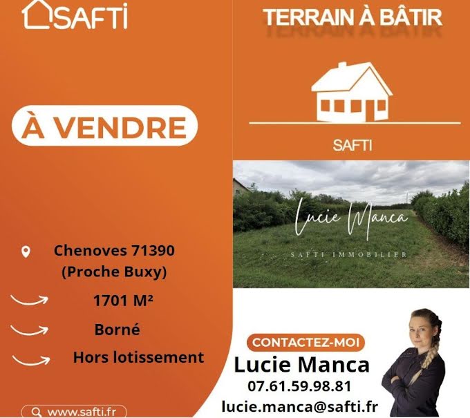 Vente terrain  1701 m² à Chenôves (71390), 50 000 €