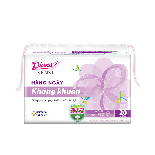 Băng vệ sinh hàng ngày Diana kháng khuẩn 20 miếng