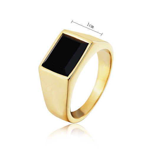 Title 7, Mens Titanium Steel Ring with Simple Personali...