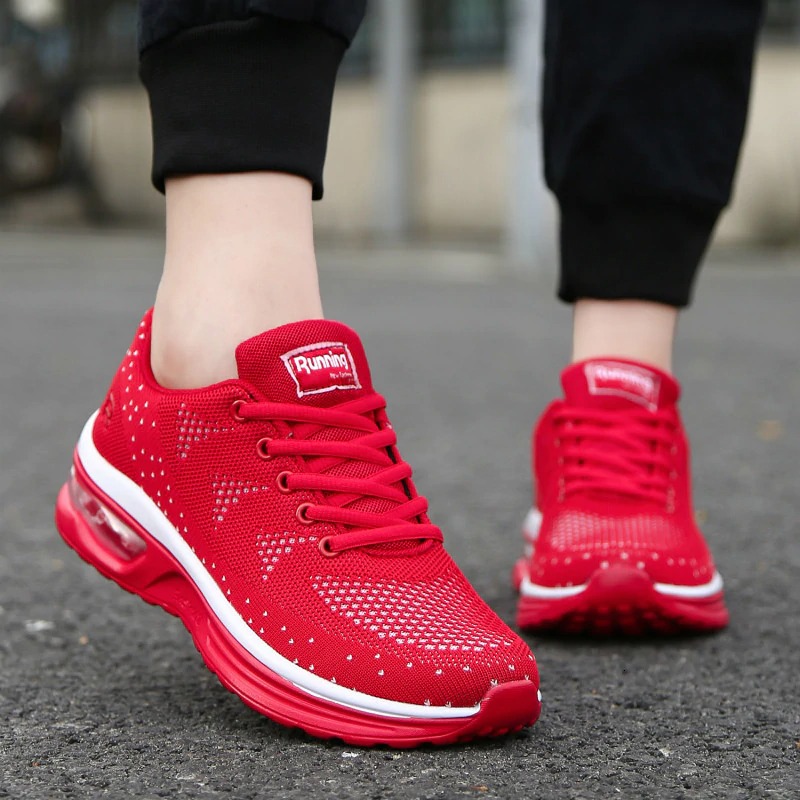 Women's Air Cushion Sneakers Walking Casual Running Shoes Gym Sport ...