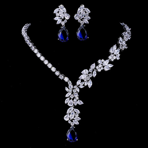 Title 5, Water drop zircon bridal suit, sparkling elegan...