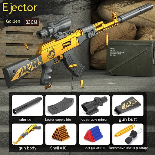 Title 6, Manual magazine fed soft elastic toy gun, safe ...