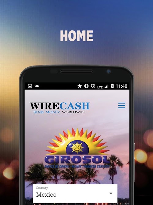 Android application Girosol Money Transfer screenshort