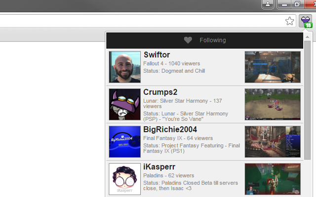 My Twitch Tv Following Preview image 0