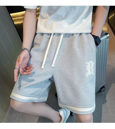Title 12, Sports Shorts Loose Straight Drawstring Wide Le...