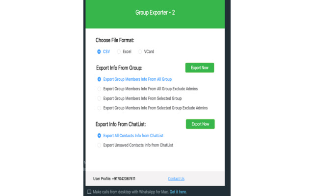 Group Exporter 2 chrome extension