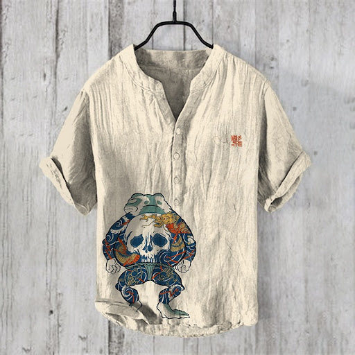 Title 17, Mens Casual Santa Festival Printed Hawaiian Sh...