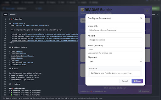 README Builder - Templates & Copy screenshot 2