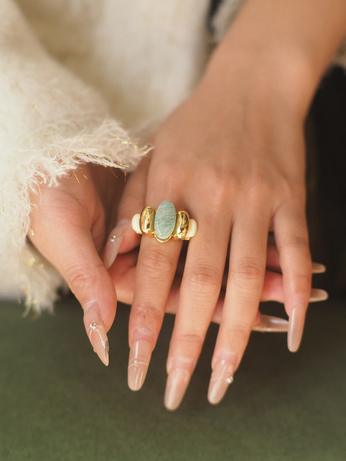 Title 3, Bague de mode en pierre de Tianhe pour femme, s...