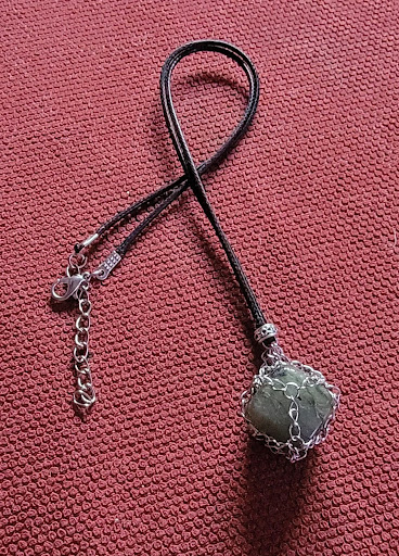 Title 18, Natural Crystal Stone Mesh Metal Necklace, enha...