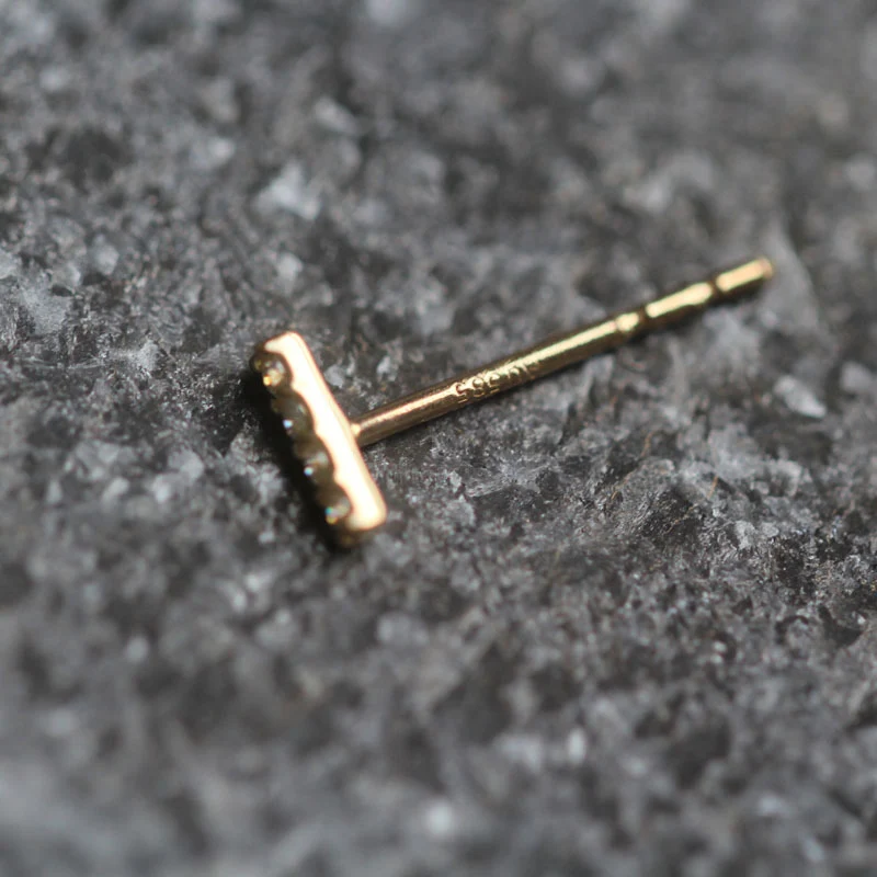 14K Gold Ohrstecker Light Plate