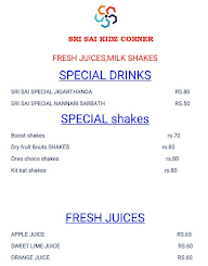 Sri Sai Kids Corner menu 1