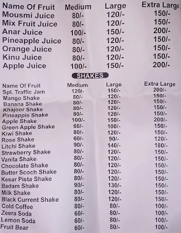 Laxmi Juice Bhandar menu 