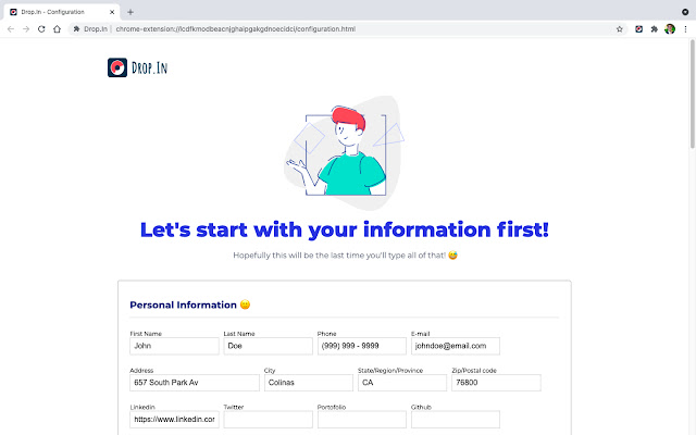 Drop.In chrome extension