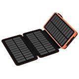 MIXSEN Cargador Solar 24000mAh, Banco de energÃ­a Impermeable con 3 Paneles solares Paquete de baterÃ­a portÃ¡til Plegable 2 USB para iPhone, iPad, Samsung, Todo telÃ©fono Inteligente (Negro)