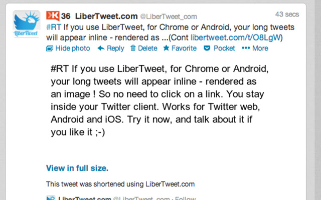 LiberTweet - Make Longer Tweets