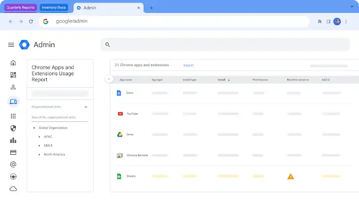 A screen of Google Enterprise Core admin.