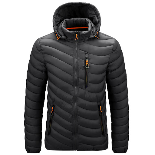 Title 7, Mens Cotton-Padded Jacket with Removable Hood,...