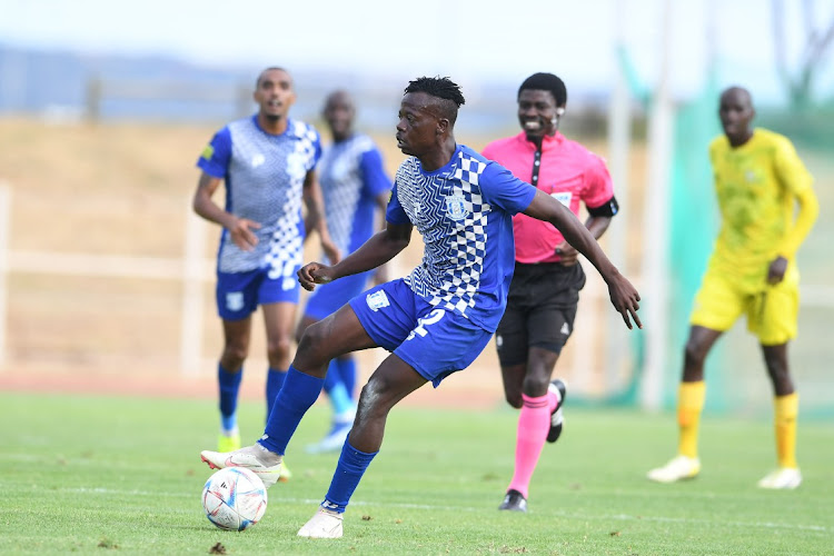 Bafedile Baloyi of Magesi looks comfortable on the ball during the match against Orbit on Saturday.