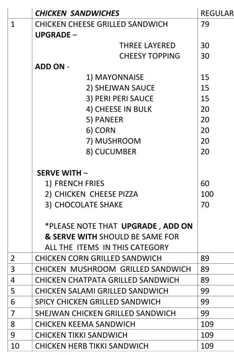 Dynamite Rolls menu 