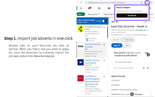 Resume Adapter screenshot 1
