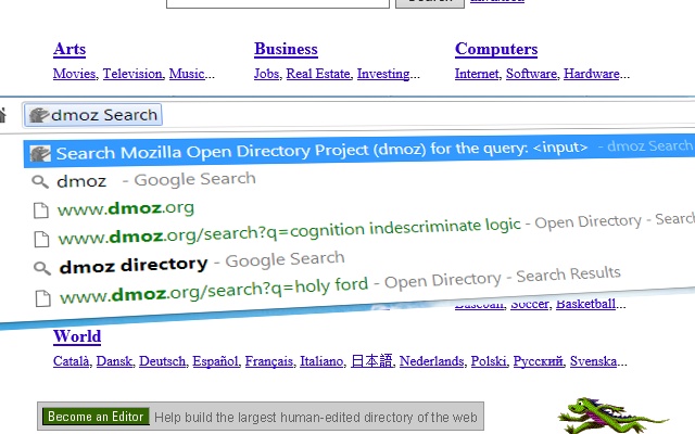 Mozilla Open Directory Project Search
