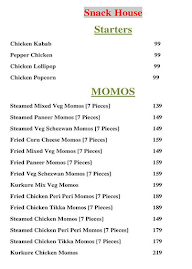 Snack House menu 1