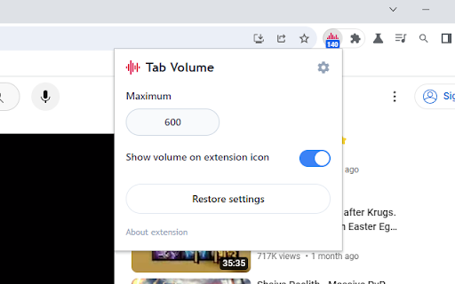 Tab Volume