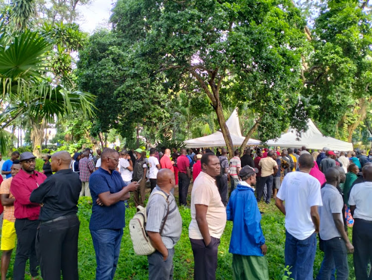 Voters queue at the Uhuru gardens Mombasa to exercise their democratic right to vote on Tuesday, August 9.