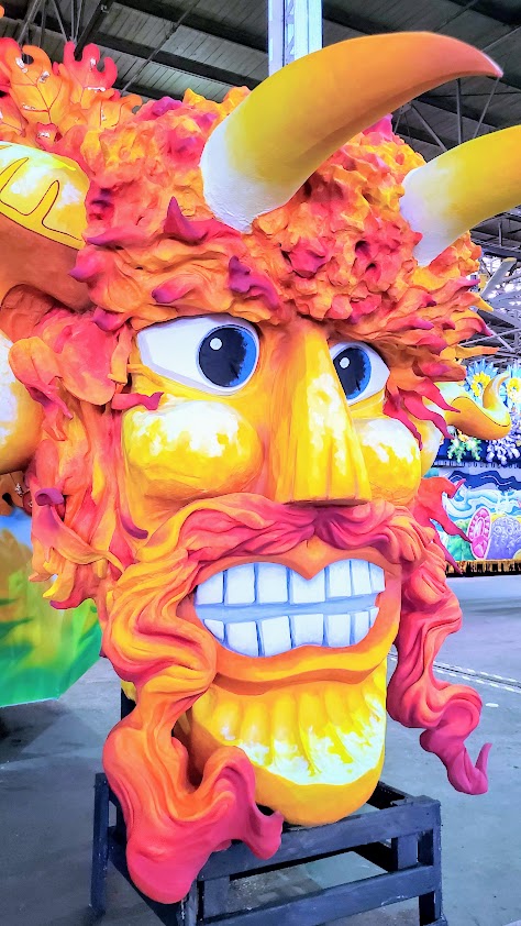 Things to do in New Orleans: Visiting Mardi Gras World. Family friendly, free shuttles can take you here, and a visit will take you 1 - 1.5 hours with multiple float and prop photo ops as well as learning about Mardi Gras