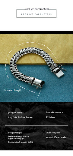 Title 1, S925 Silver Thick Type Sense Semicircle Bolt Me...