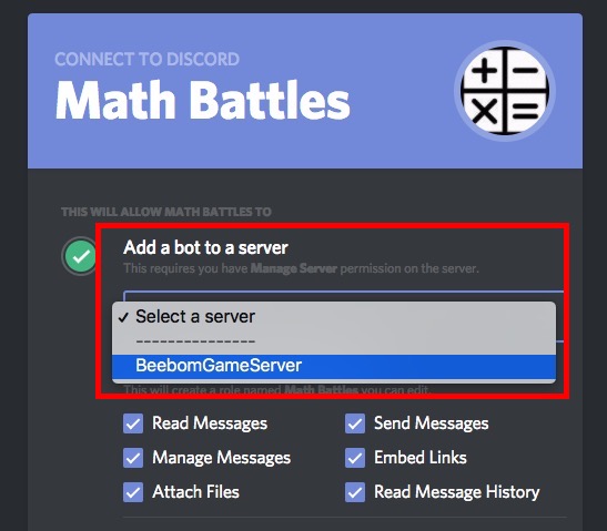 select-discord-server-from-drop-down