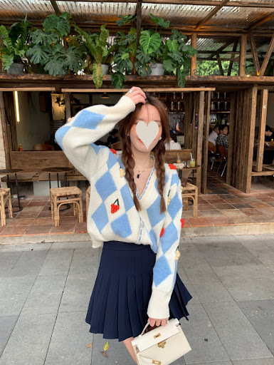 Title 3, Three-dimensional Crochet Plaid Sweater Coat V-...