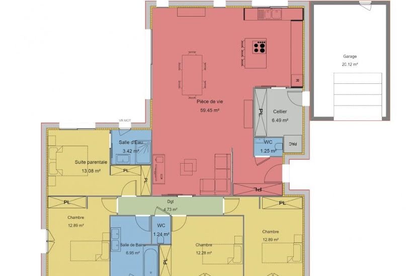  Vente Terrain + Maison - Terrain : 1 000m² - Maison : 134m² à Hauterives (26390) 