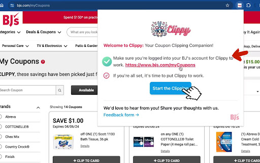 Clippy the Bjs Coupon Clipper