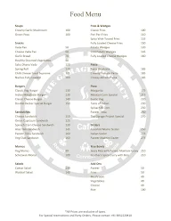 The Garage Project menu 1