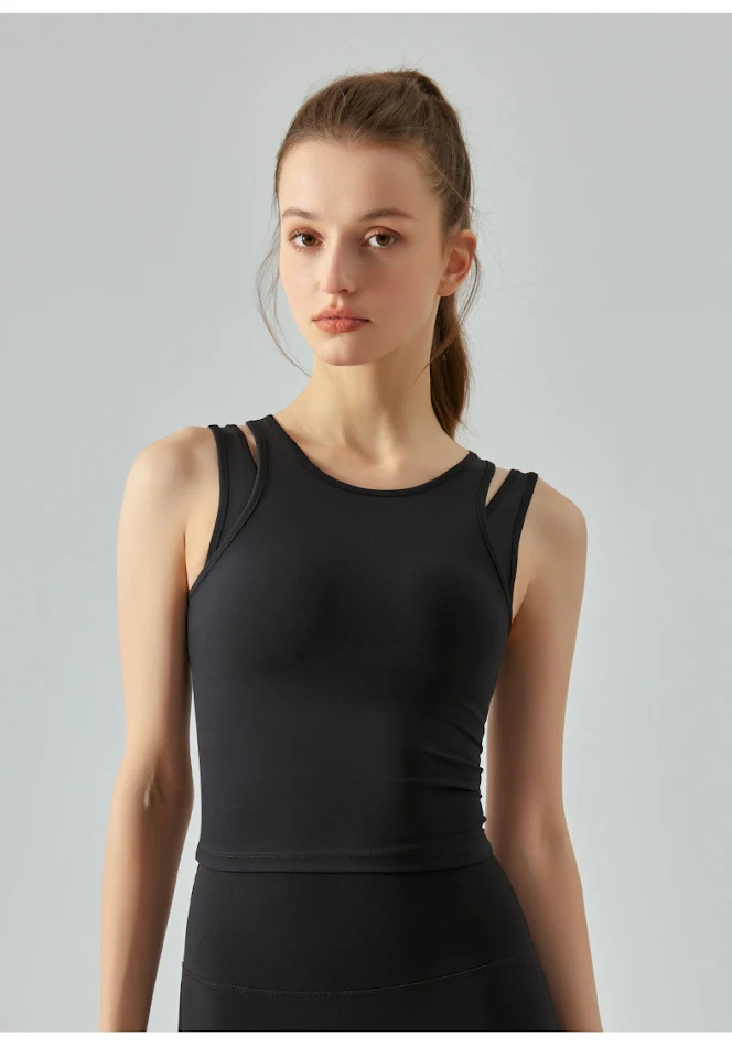Brassière de sport femme avec coussinets poitrine, pour course, entraînement, fitness et yoga. Soutien-gorge anti-choc et confortable.