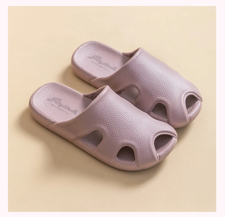 Baotou Hollow Home Slippers Zomer Mode Lychee Patroon Zachte Zool Antislip Vloer Badkamer Slipper Dames Heren Comfortabel en Veilig