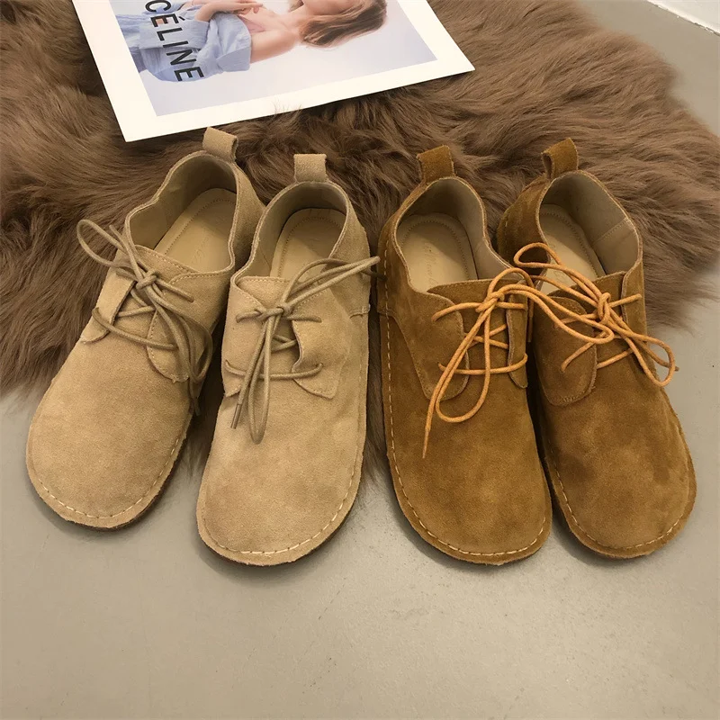Ženske Retro Ravne Cipele od Matirane Kože sa Pertlama Udobne i Elegantne za Svaki Dan Klasičan Dizajn za Različite Prilike