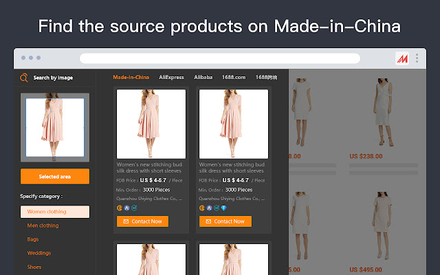 Search by image for Made in China chrome extension