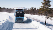 Volvo trucks powered by a hydrogen fuel cell testing in Sweden.