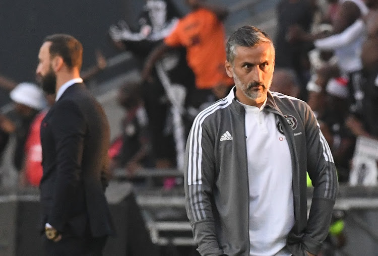 Orlando Pirates coach Jose Riveiro during their DStv Premiership match against TS Galaxy at Orlando Stadium on September 10 2022.