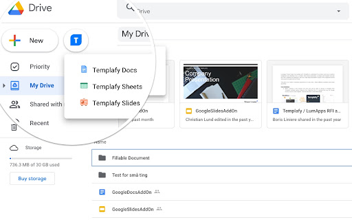 Templafy Google Drive Extension