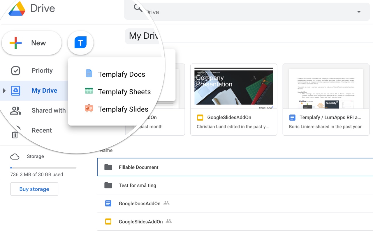 Templafy Google Drive Extension Preview image 4