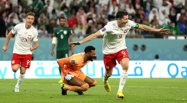 Robert lewandowski Celebrates his goal