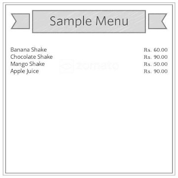 J.P Fruit Juice & Shakes menu 