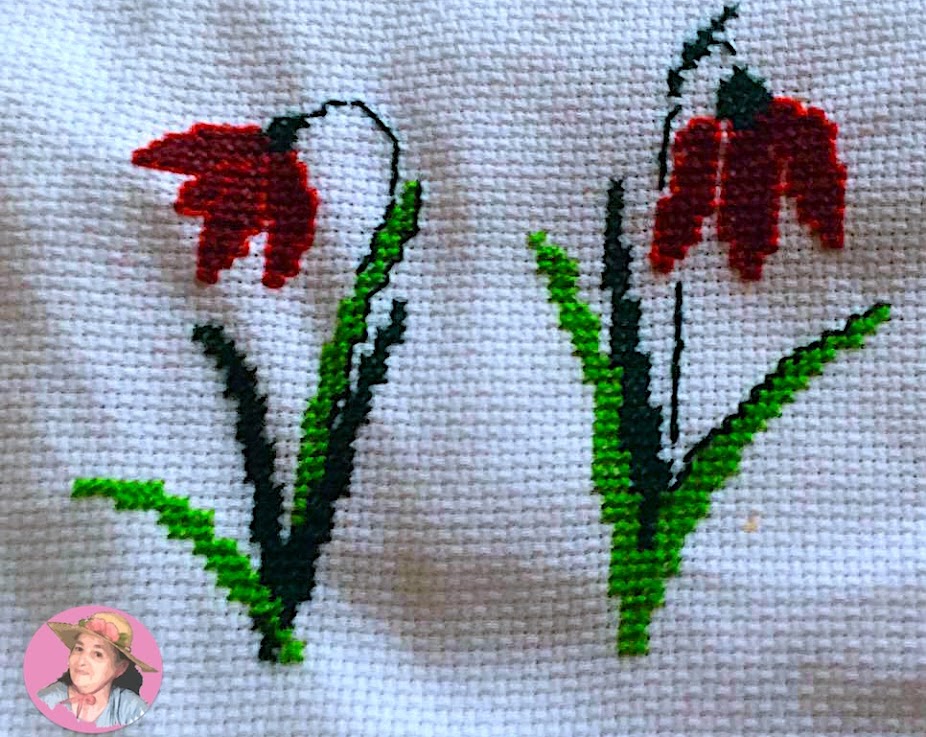 Flower in cross stitch 