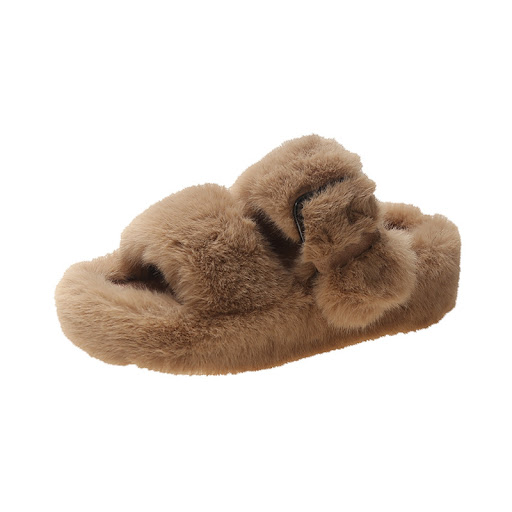 Title 5, Womens Slippers with Thick Bottom and Furry De...